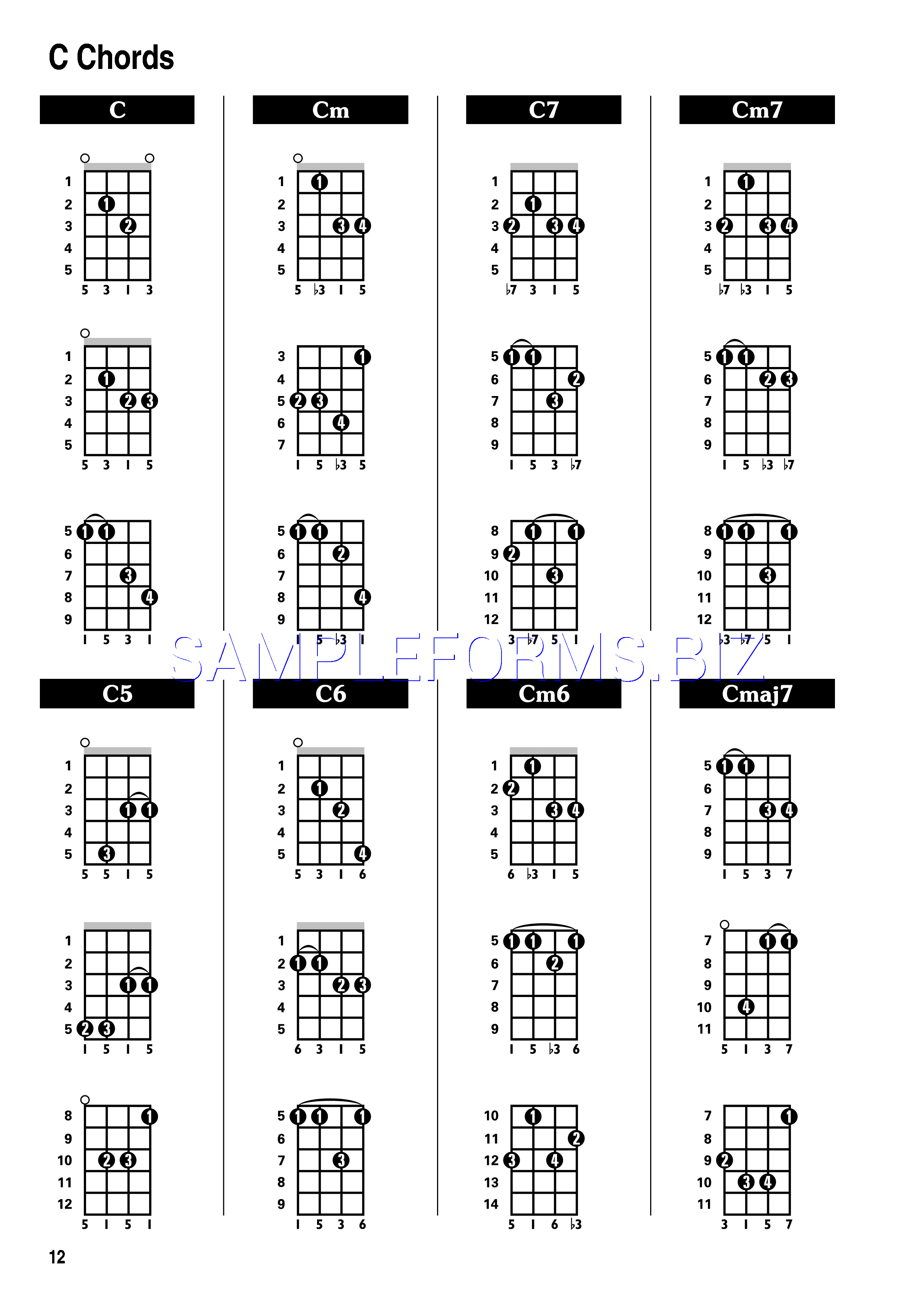 Preview free downloadable Octave Mandolin Chord Chart in PDF (page 3)